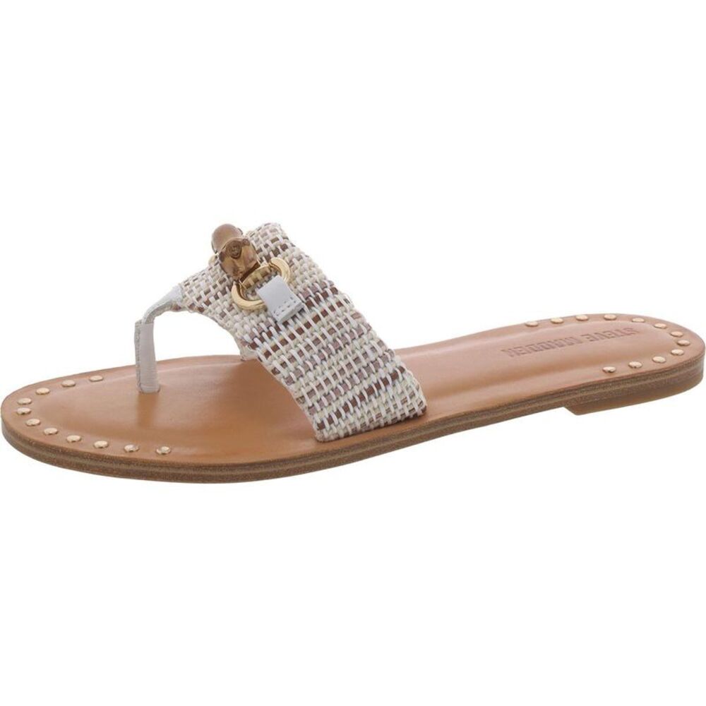 Steve Madden White and Brown Sandals
